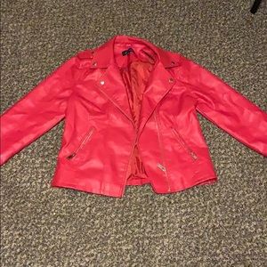 Faux Red Leather Jacket from Rainbow